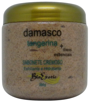 Sabonete Cremoso Esfoliante e Hidratante com Damasco, Tangerina e Óleo Essencial 500g Bioexotic