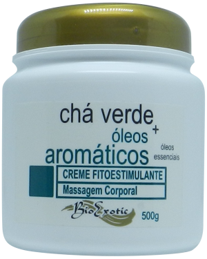 Creme Fitoestimulante Massagem Corporal com Chá Verde e Óleos Aromáticos (Essências florais ) 500g Bioexotic