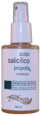 Serum Facial Secativo Pele Oleosa e Acnéica  com Ác.Salicilico,Própolis e Melaleuca -Bioexotic 100ml