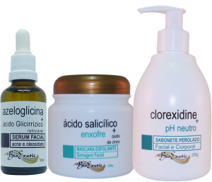 Controle da Pele Oleosa e Acneica  Serum Facial com Azeloglicina e Ác. Glicirrízico (Acne e Oleosidade – Ionizável)  Bioexotic