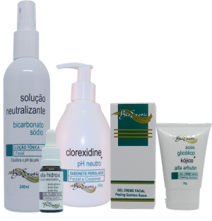 Peeling Facial com Gel Fluído Alfahidroxiácidos  (Ác. Cítrico + Ác. Glicólico + Ác. Fítico + Ác. Kójico)   Bioexotic