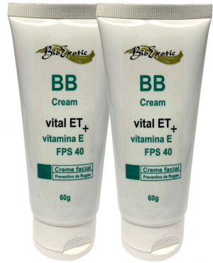 2 Bisnagas BB Cream FPS 40 com Vital ET e Vitamina E  Bioexotic
