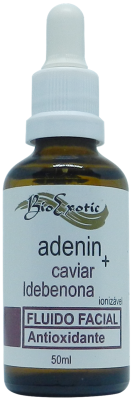 3 Frascos de Fluido Facial Ionizável Adenin, Caviar, Idebenona e Alfa Arbutin Bioexotic